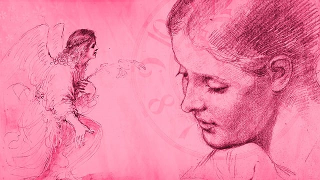 Free angel girl clock illustration