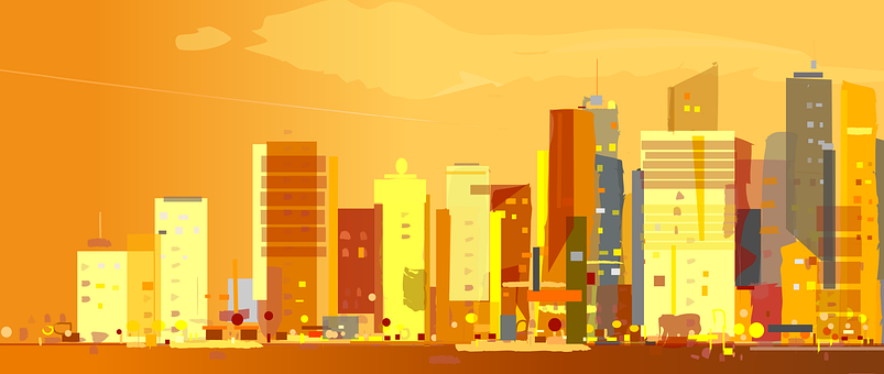Free City Skyscrapers illustration and picture