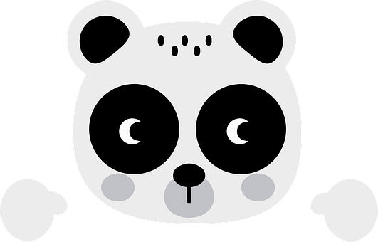 Panda, Bjørn, Tegneserie, Kigger, Dyr