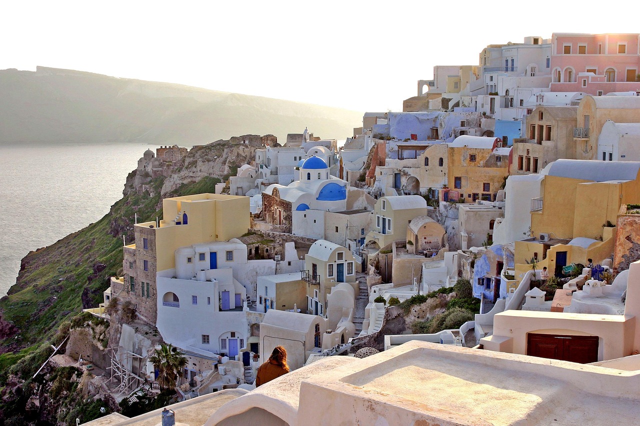 Case di Santorini, Grecia Stock Photo