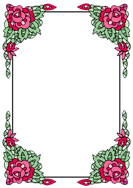 Free roses flowers frame illustration