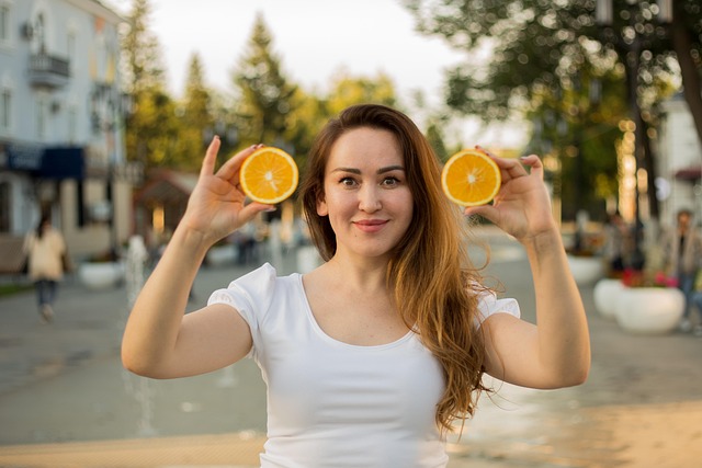 Vrouw, Oranje, Portret, Citrus, Fruit