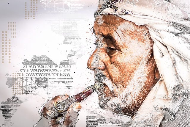 Free man pipe face illustration