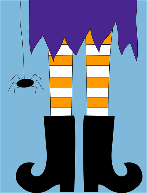 Free halloween spider boots vector