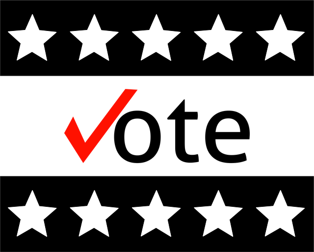 Free vote badge button vector