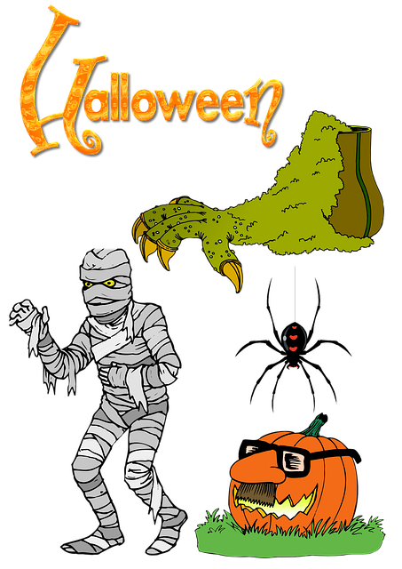 Free halloween mummy jack-o'-lantern illustration