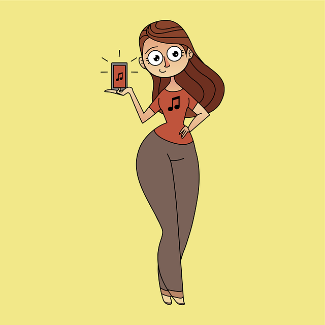 Free woman music hear illustration