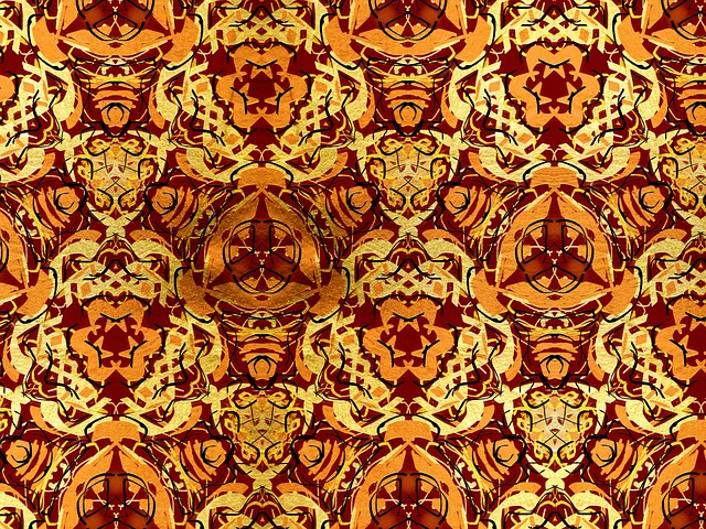 Ornament, Design, Mønster, Guld