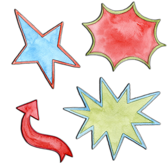 Free stickers label stars illustration