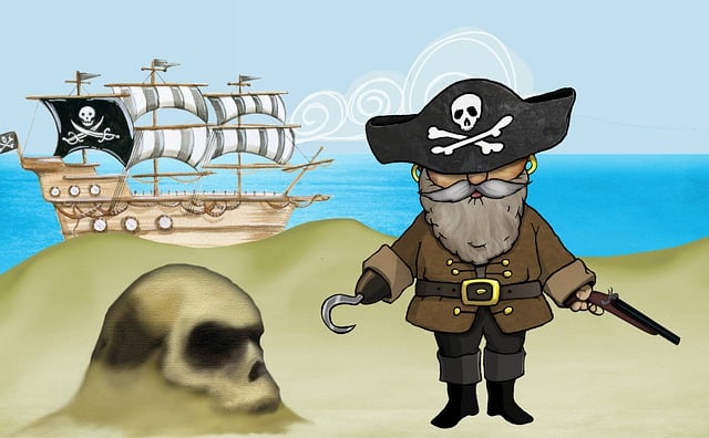 Free pirate hook beach illustration