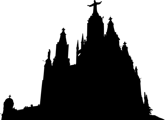 Free silhouette church building illustration