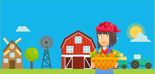 Granja, Agricultor, Mujer, Granero