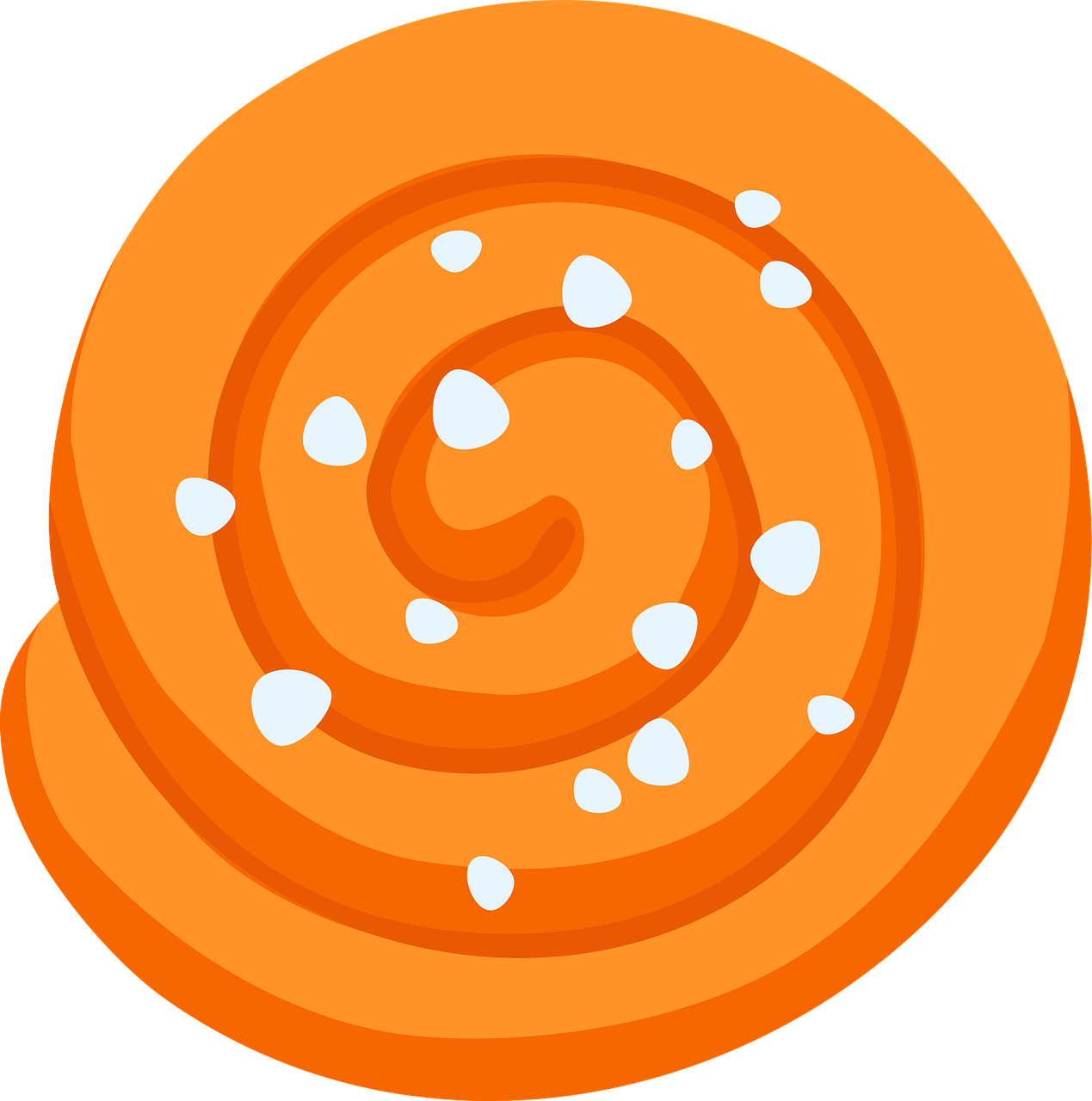orange swirl pastry with white sprinkles clip art preview