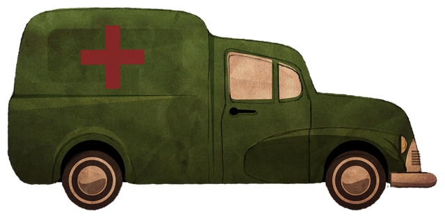 Free ambulance transport medical illustration