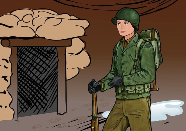 Free soldier bunker trench illustration