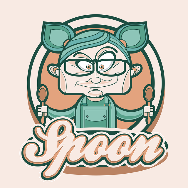 Free woman spoon logo illustration
