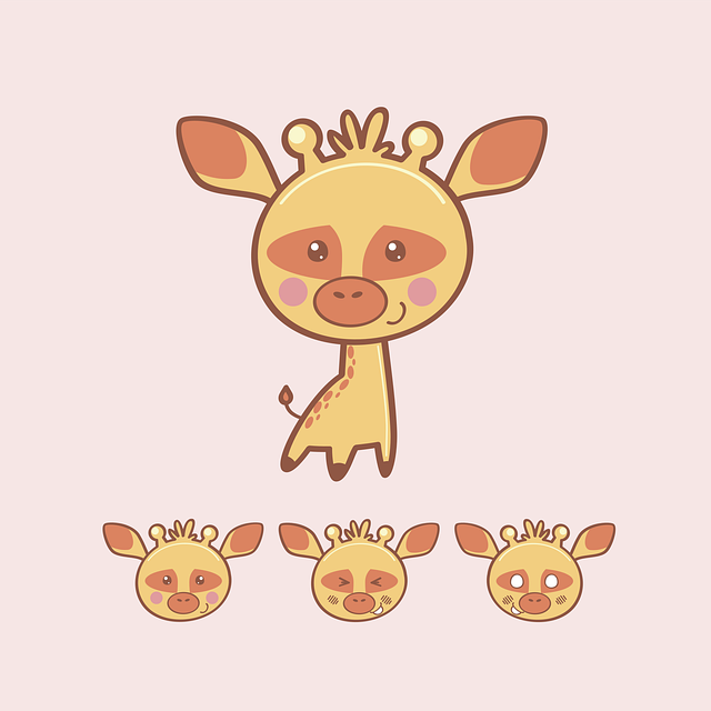 Free giraffes long neck horns vector
