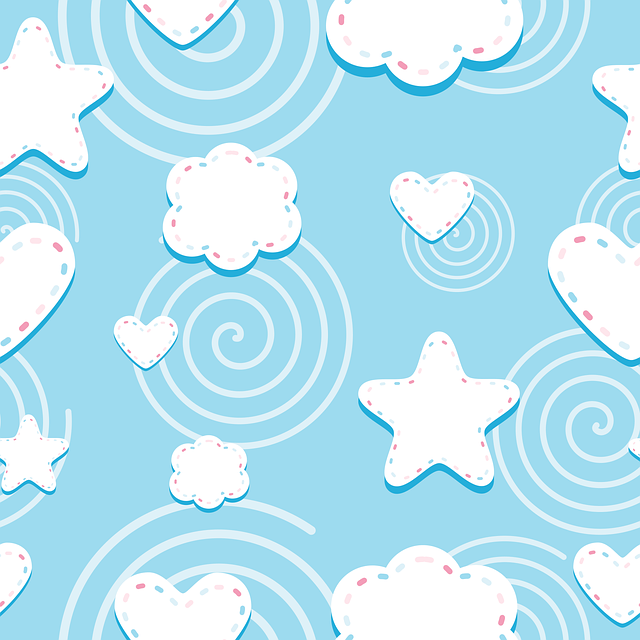 Free stars hearts clouds vector