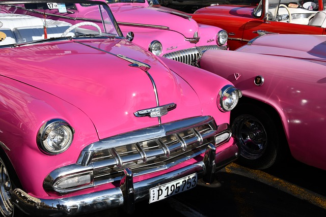 Autos, Jahrgang, Rosa Autos, Automobile