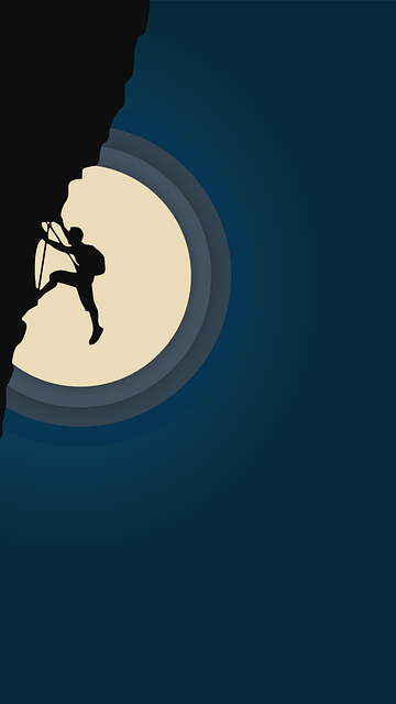 Escalador, Escalada De Montanha, Lua