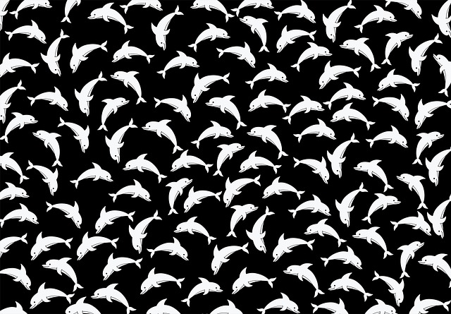 Free dolphins fish pattern illustration