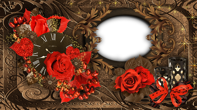 Free frame valentine roses illustration