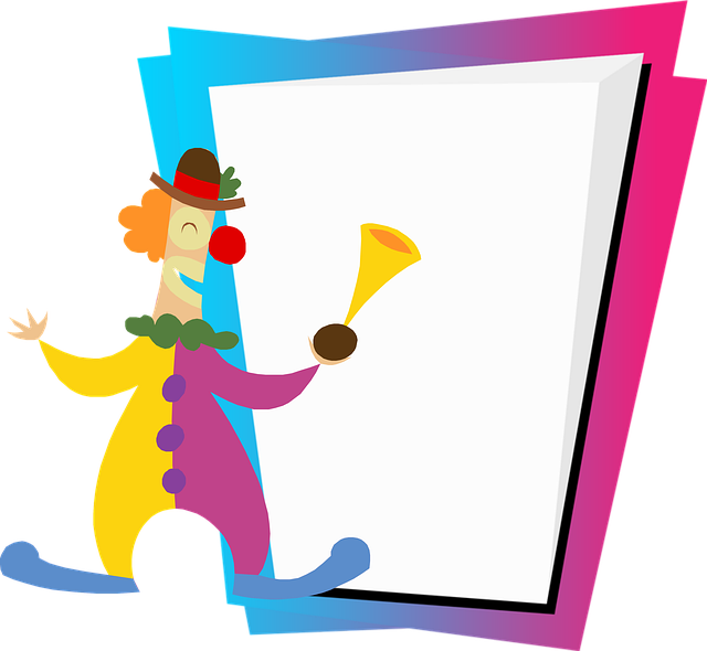 Free clown tag fun illustration