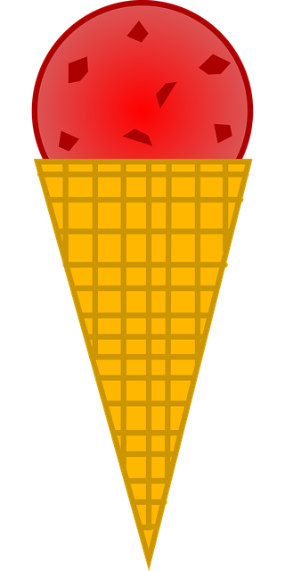 Flødeis, Jordbær, Sommer, Dessert, Mad