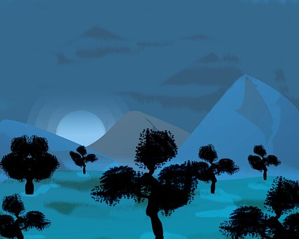 Landschap, Koude, Winter, Nacht