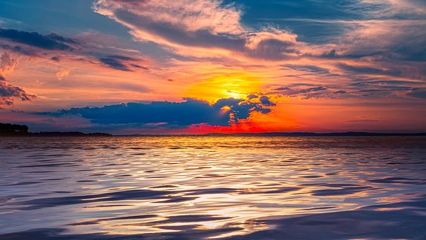 Hav, Ocean, Solnedgang, Solopgang