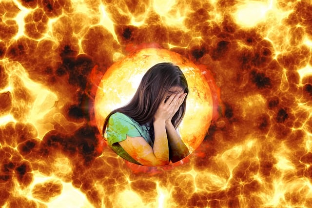 Free burnout fire woman illustration
