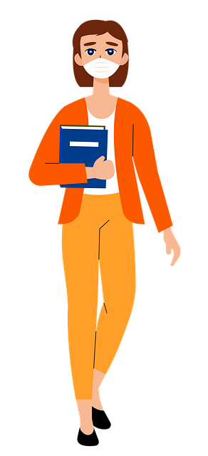 Free teacher woman mask illustration