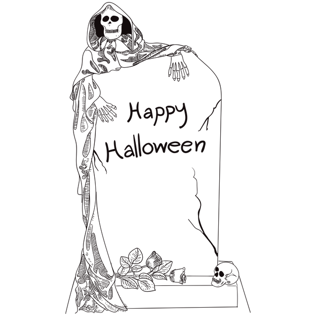 Glædelig Halloween, Grav, Skelet, Udøde