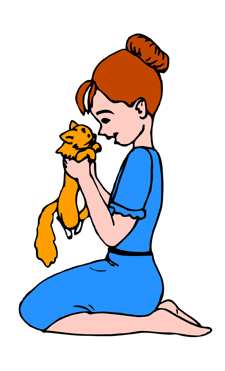 Download Girl, Cat, Kitten. RoyaltyFree Stock Illustration Image Pixabay