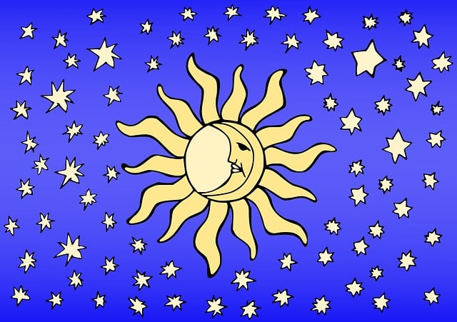 Free sun moon stars vector