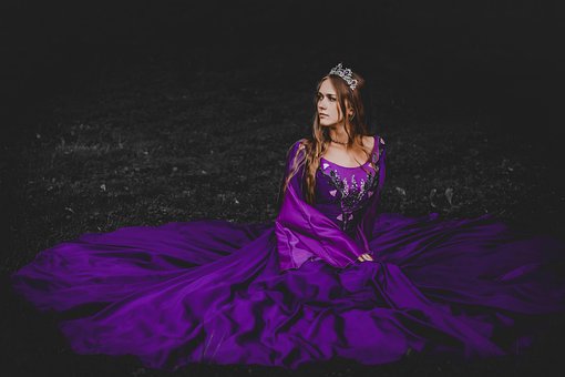 Vrouw, Model, Prinses, Jurk, Kroon