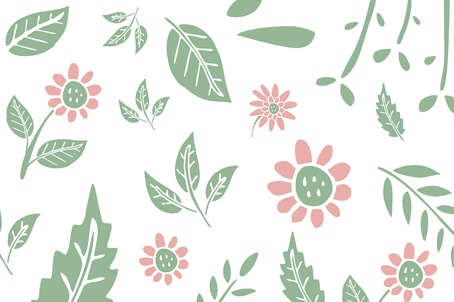 Free leaves flowers pattern illustration