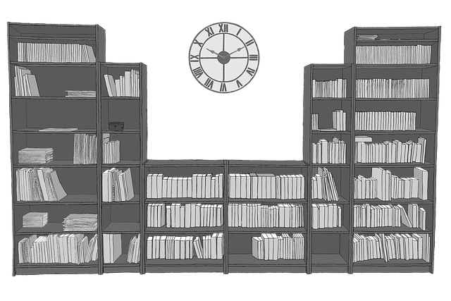 Free library books shelves illustration
