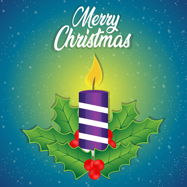 Free merry christmas advent candle vector