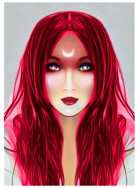 Mujer, Modelo, Personaje, Luna