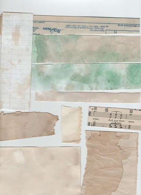 Zerrissenes Papier, Antiquität, Jahrgang