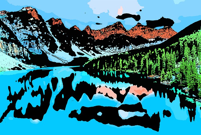 Free abstract psychedelic landscape illustration