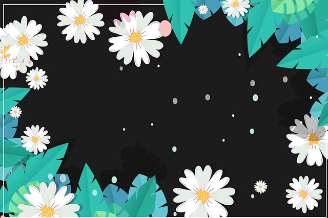 Download free HD stock image of Leaves Flowers Free leaves flowers border illustration