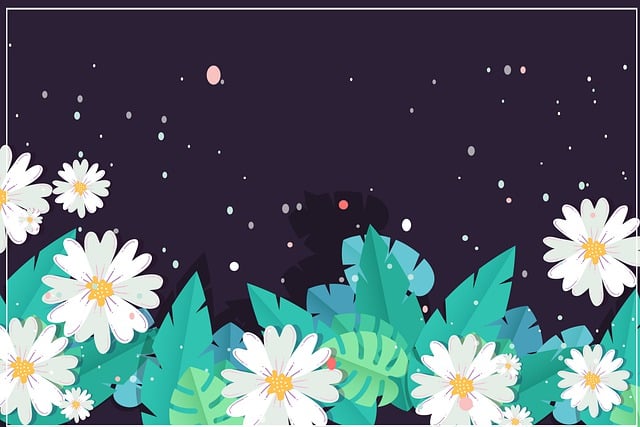 Download free HD stock image of Leaves Flowers Free leaves flowers border illustration
