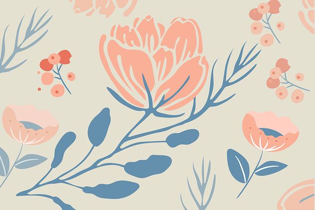 Free leaves flowers floral illustration