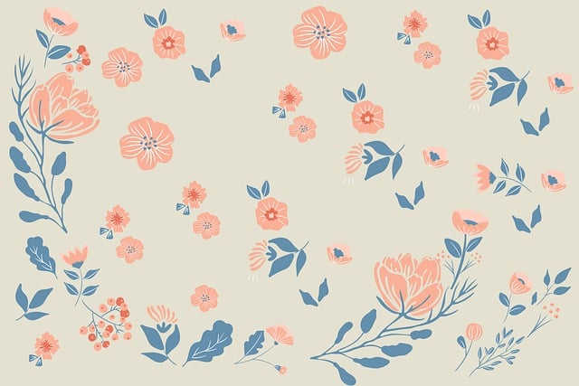 Free leaves flowers floral illustration