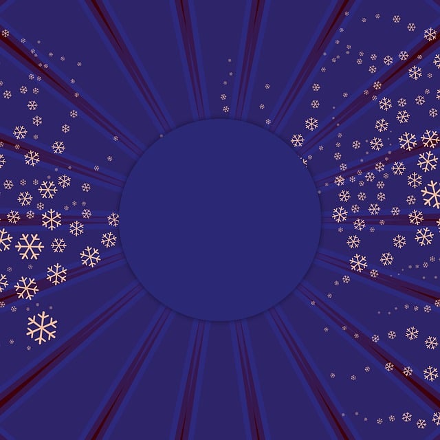 Free circle shape frame infinite snow midnight blue illustration