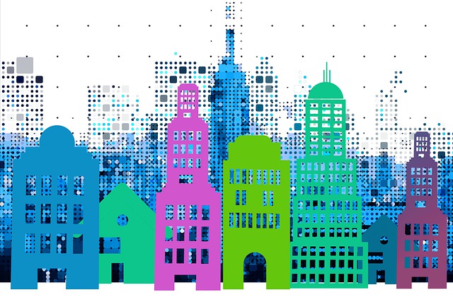 Free skyscrapers city buildings illustration