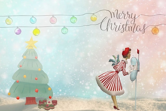 Download free HD stock image of Merry Christmas Woman Free merry christmas woman mail illustration
