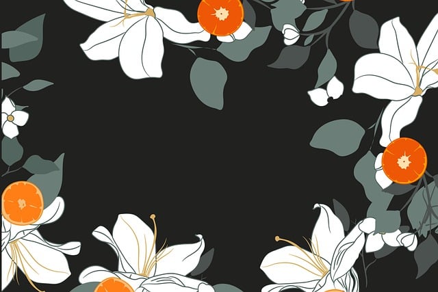 Free flowers leaves border illustration